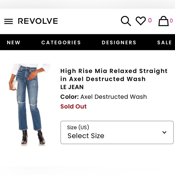 NWT REVOLVES LE JEAN MIA High Rise Relaxed Straight Leg Jean - Picture 4 of 14